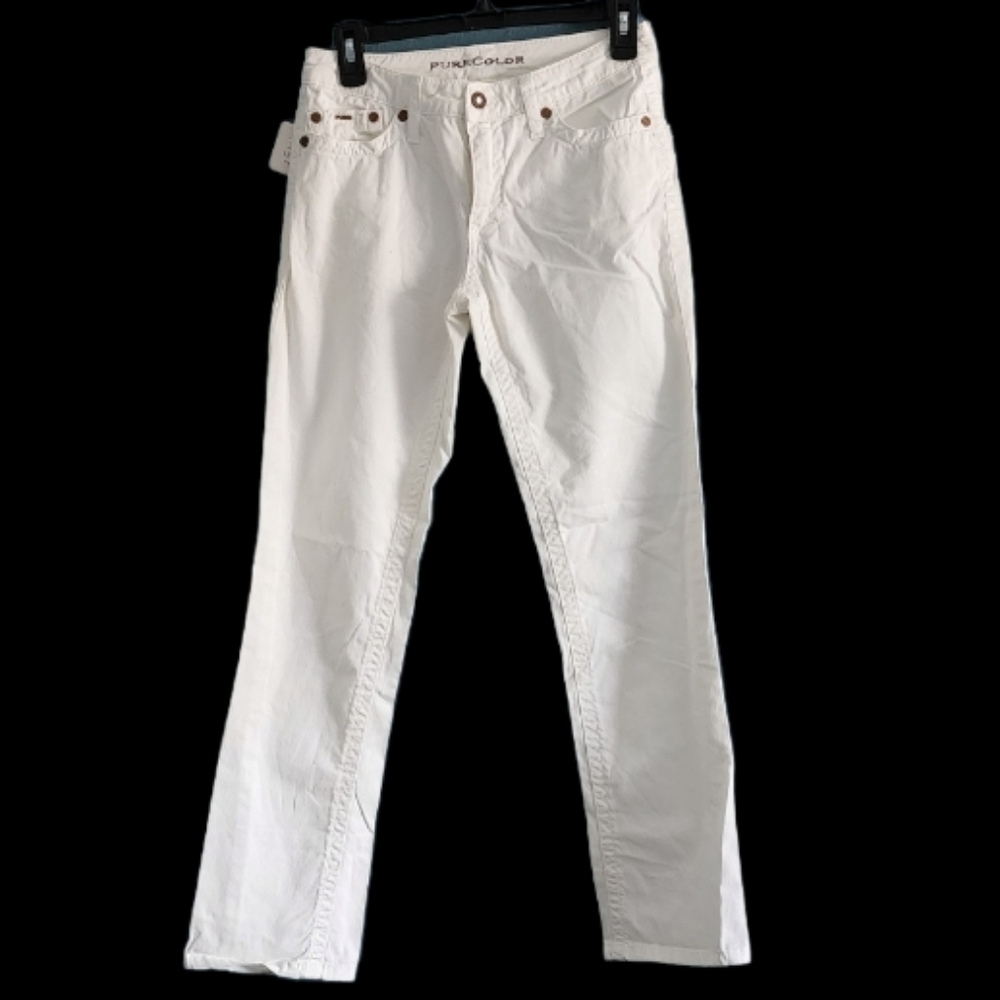 Preowned Pure Color Women's White Jeans.
